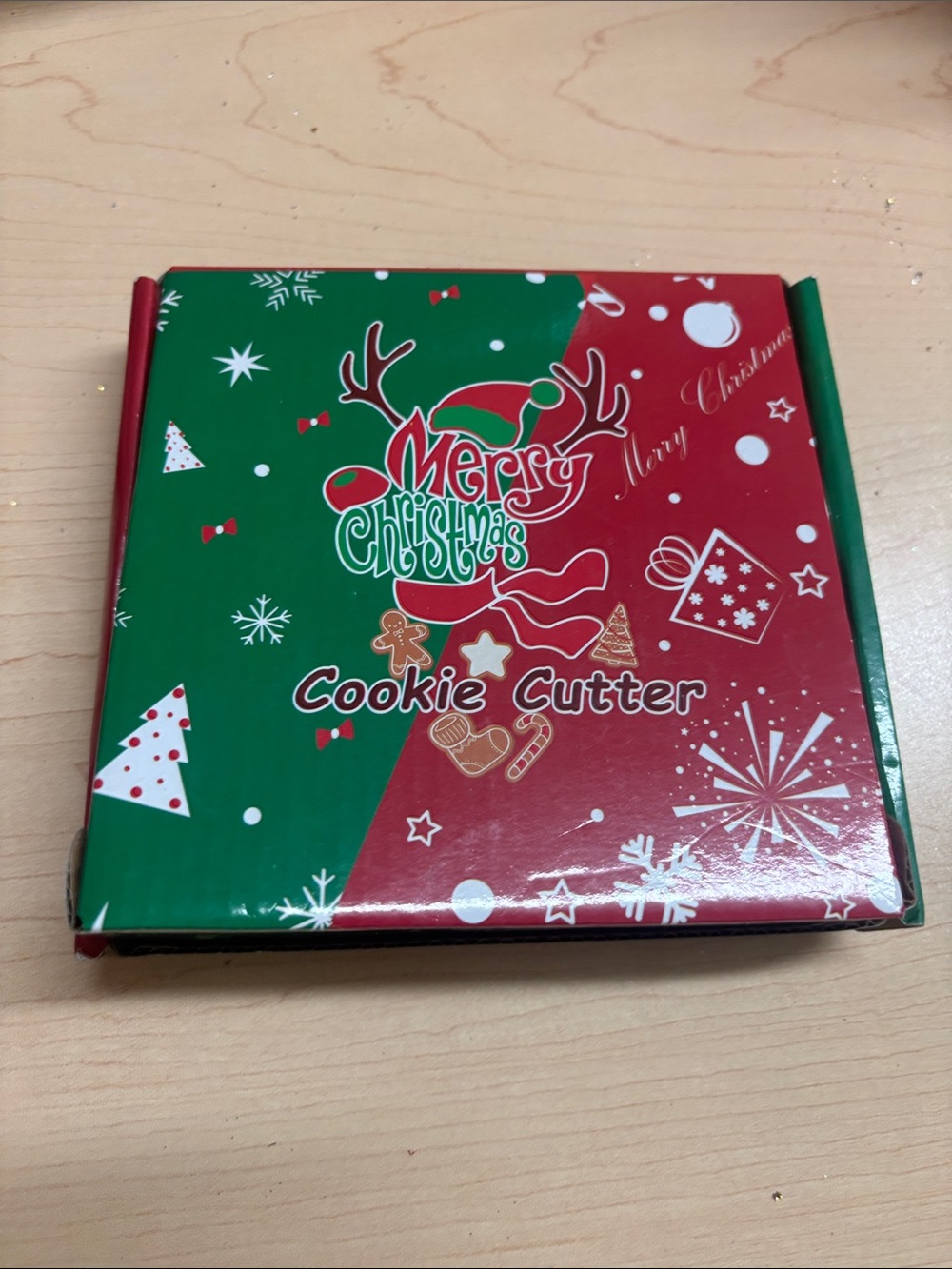 Merry Christmas Cookie Cutter Set - Red & Green Holiday Design